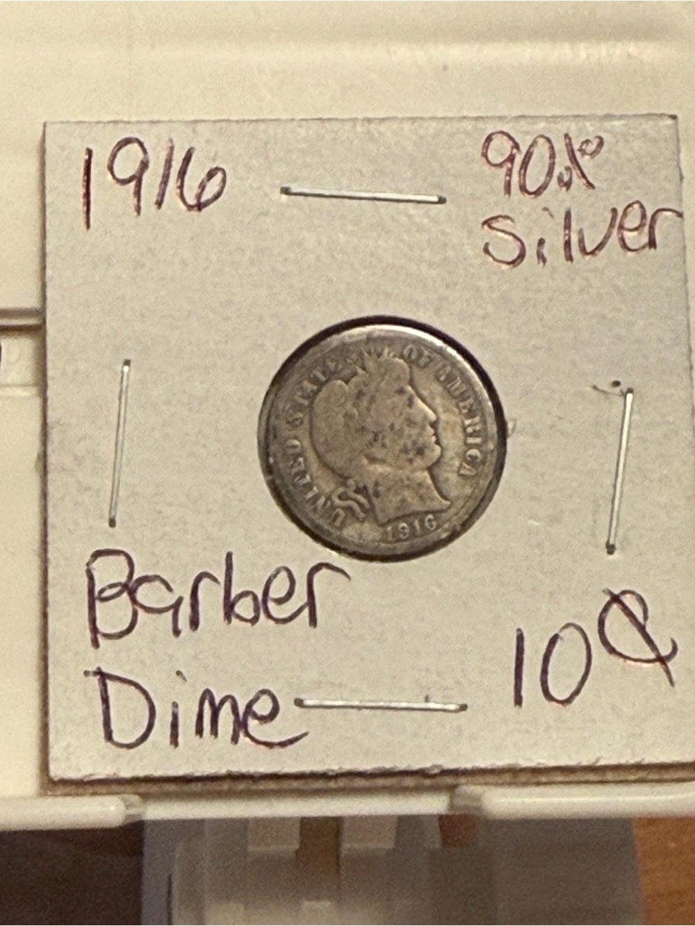 WN10 - 1916 Barber Dime (90% Silver)